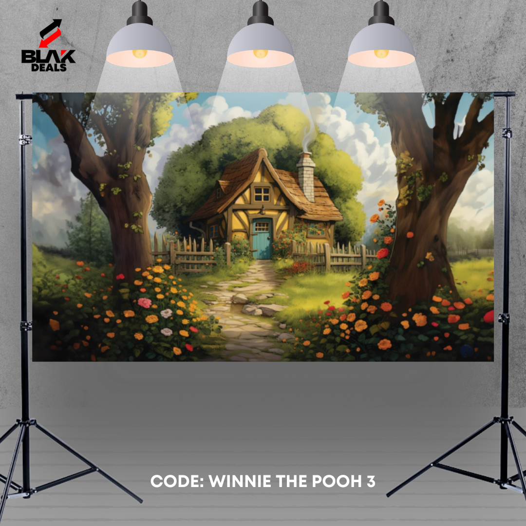 Winnie the Pooh Fairytale Kids Newborn Toddler Photography Backdrop Photoshoot | BLAK Deals