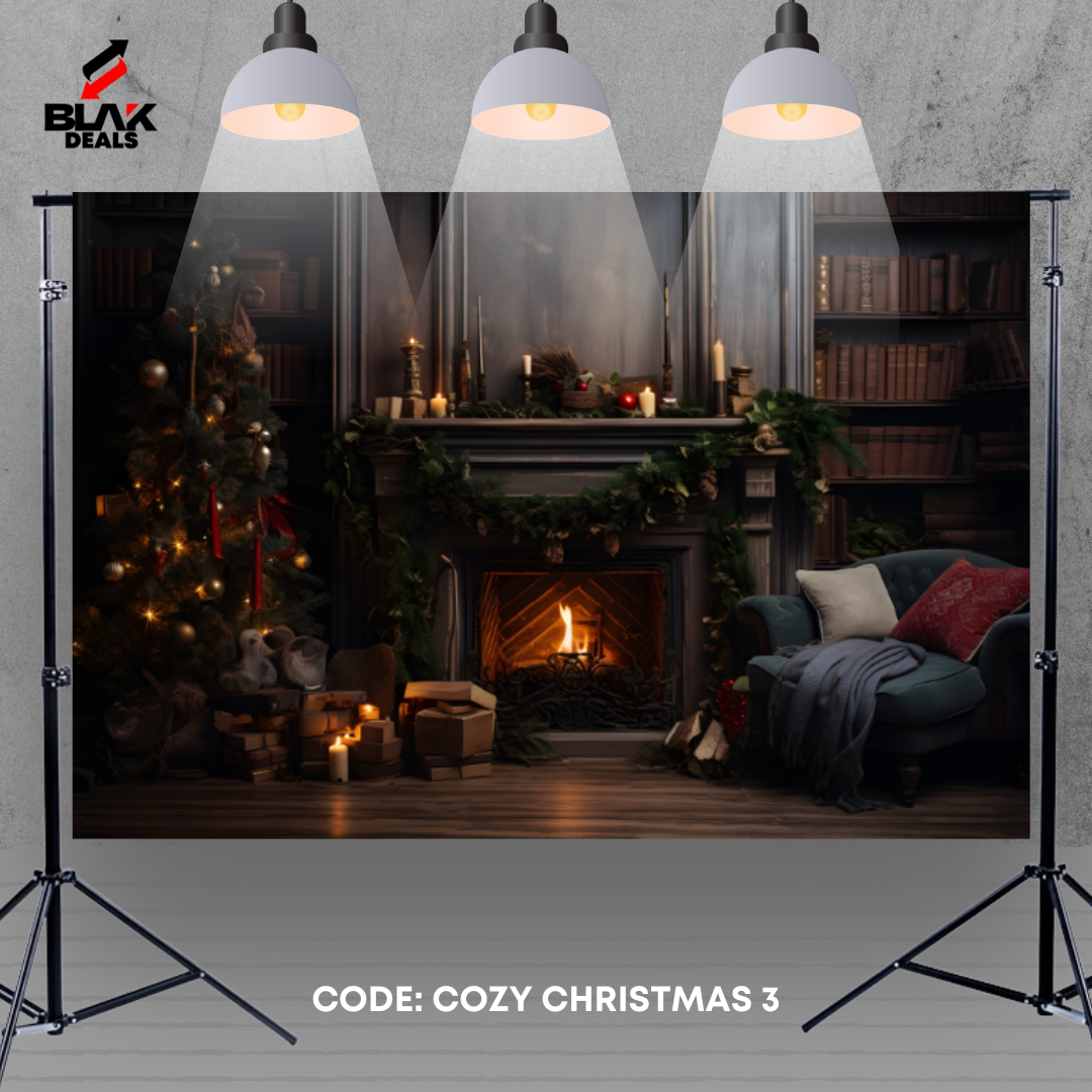 Cozy Christmas Family Couple Photography Backdrop Photoshoot | BLAK Deals