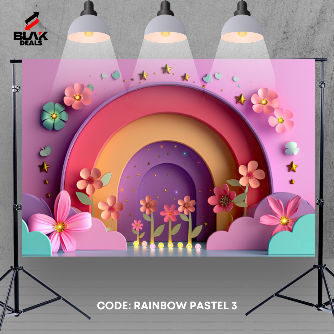 Rainbow Pastel Kids Toddler Newborn Photography Backdrop Photoshoot | BLAK Deals