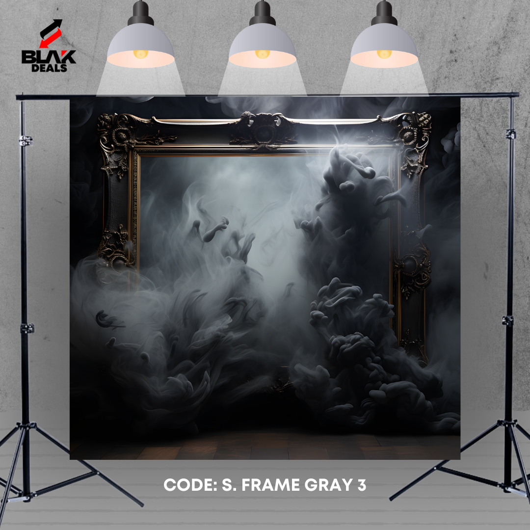 Gray Smoke Frame Maternity Portrait Photography Backdrop Photoshoot | BLAK Deals