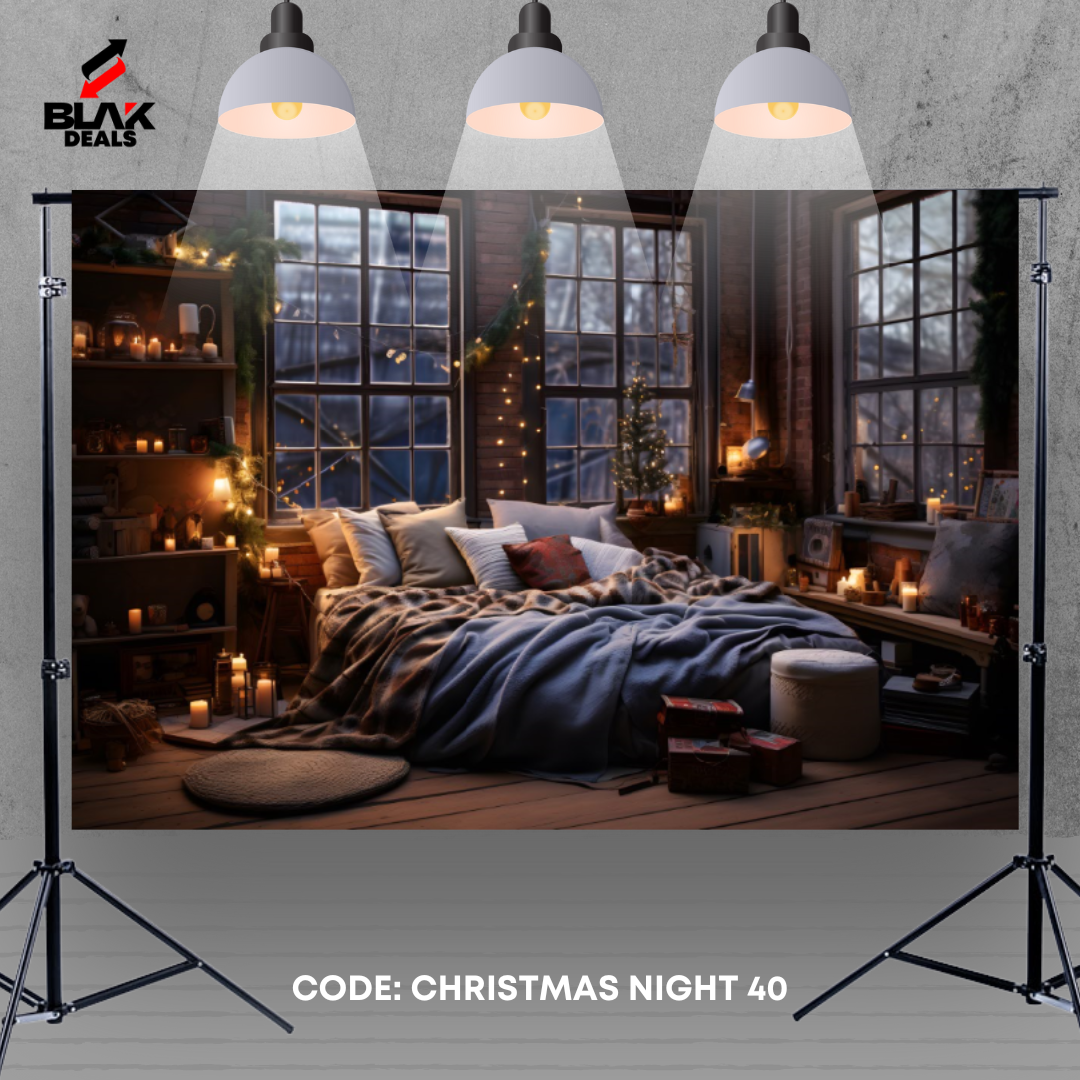 Christmas Night Family Couple Photography Backdrop Photoshoot | BLAK Deals