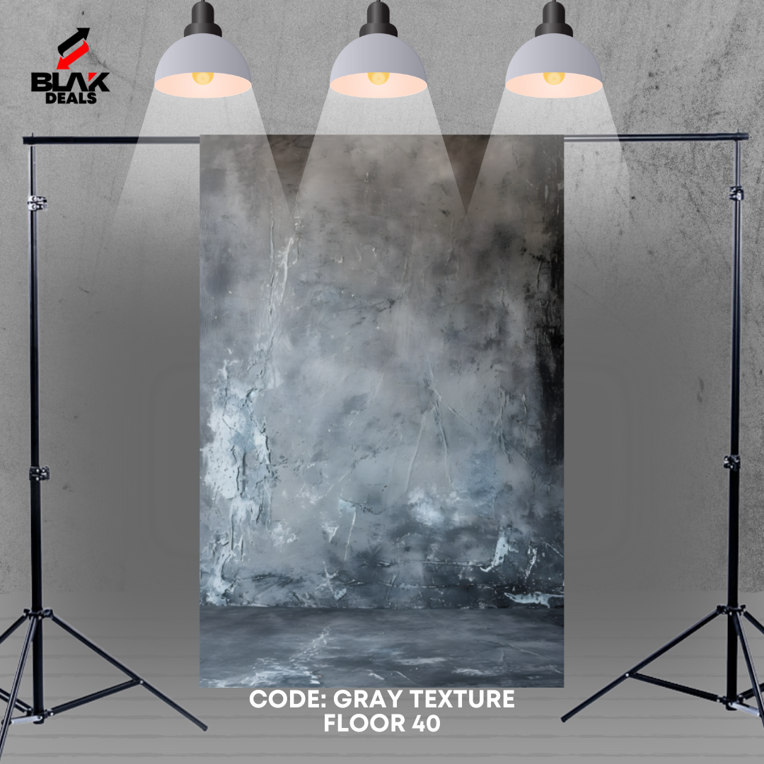 Gray w/ Floor Texture Family Couple Portrait Maternity Photography Backdrop Photoshoot | BLAK Deals