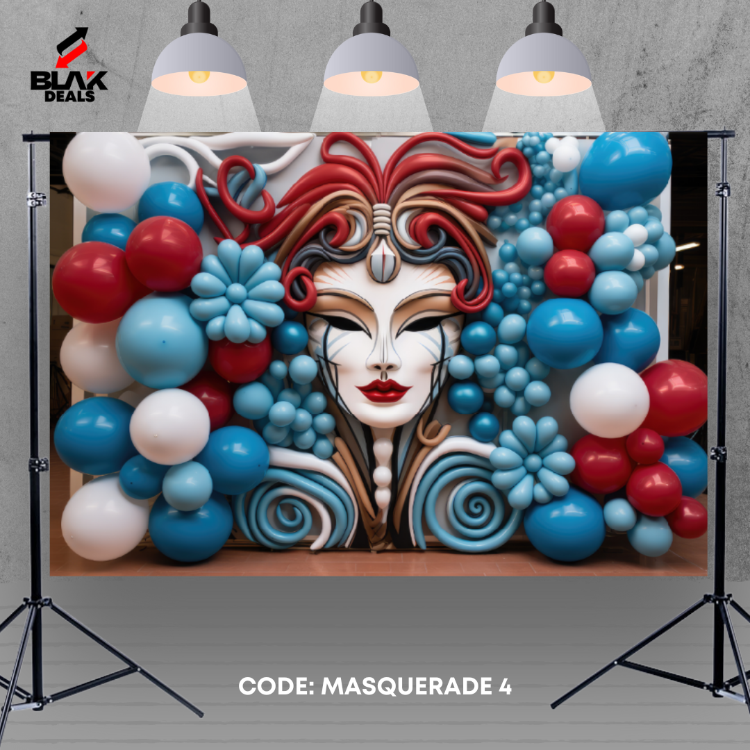 Masquerade Balloon Birthday Kids Newborn Toddler Photography Backdrop Photoshoot | BLAK Deals