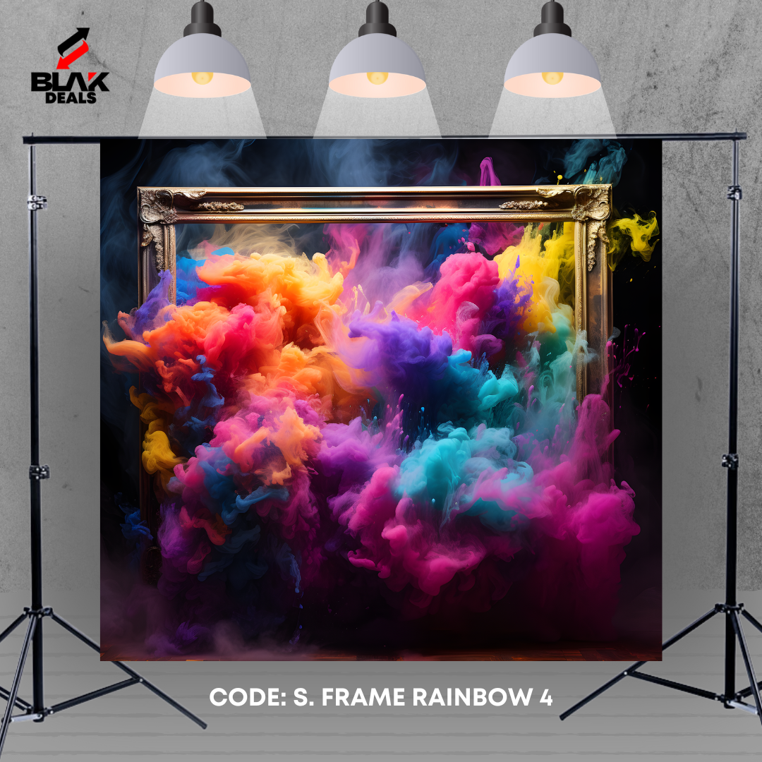 Rainbow Smoke Frame Maternity Portrait Photography Backdrop Photoshoot | BLAK Deals