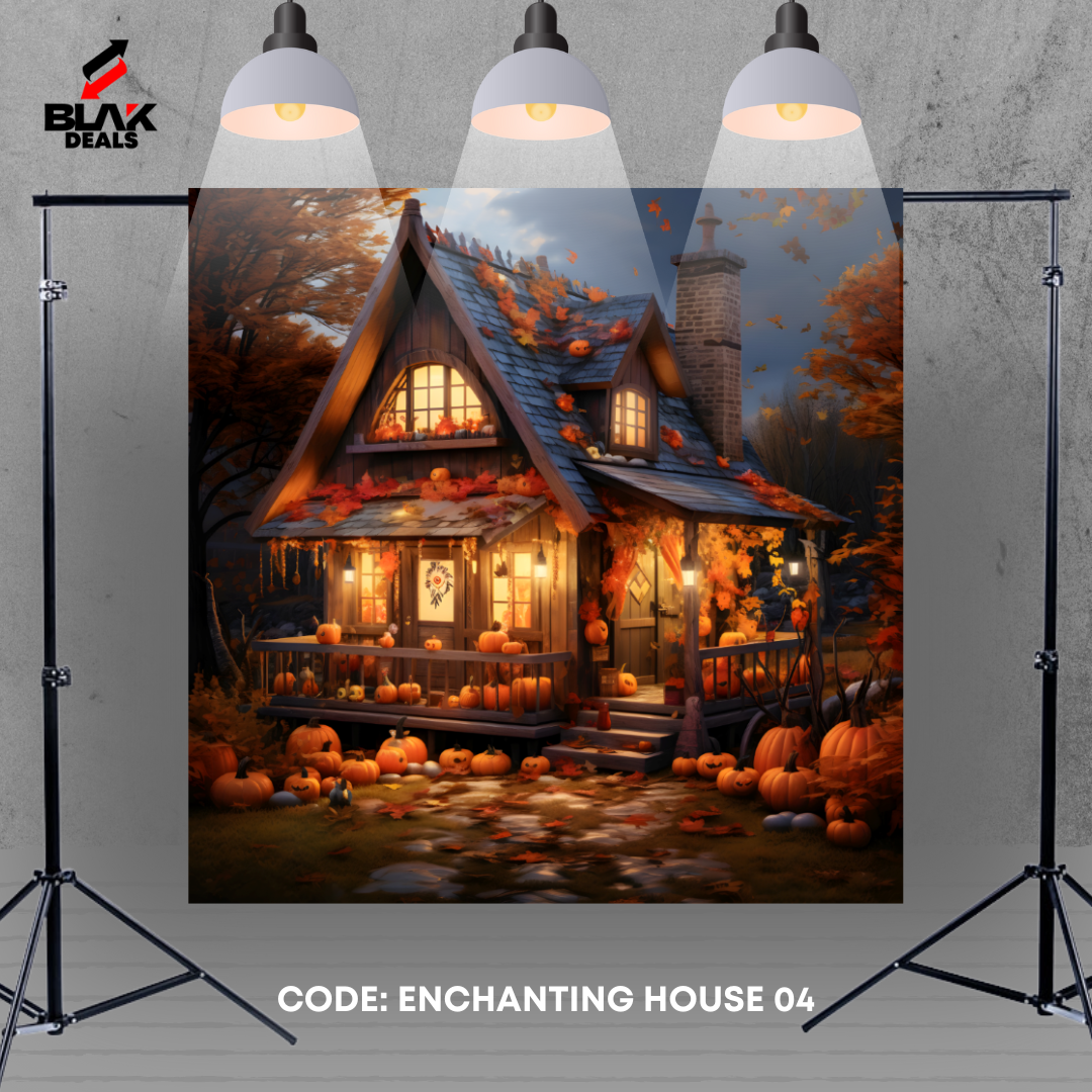 Enchanting House Halloween Family Maternity Couple Fall Photography Backdrop Photoshoot | BLAK Deals