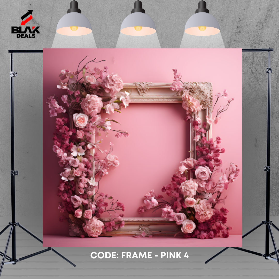 Floral Frame Pink Family Maternity Couple Portrait Photography Backdrop Photoshoot | BLAK Deals