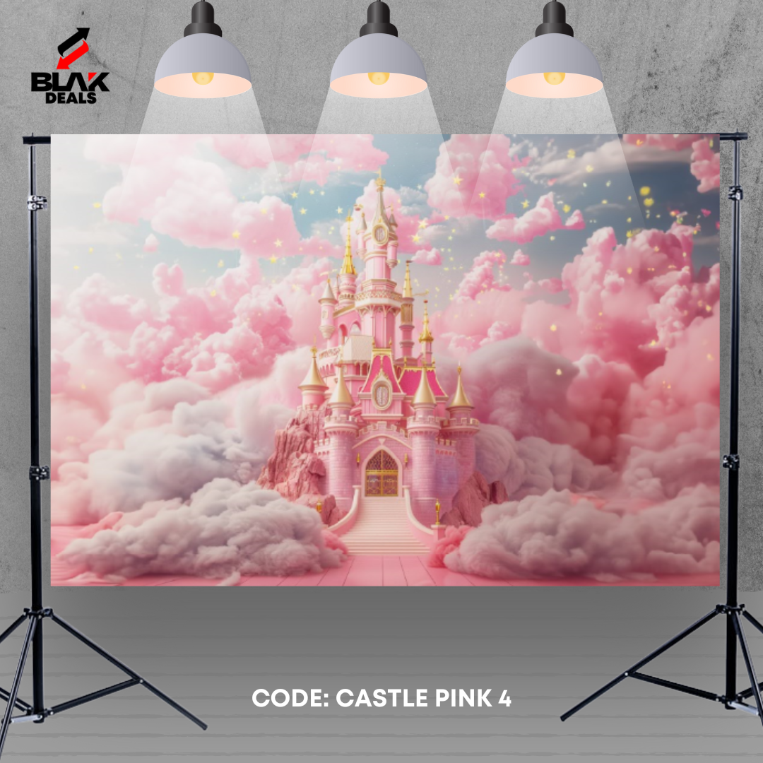 Castle Pink Fairytale Kids Newborn Toddler Photography Backdrop Photoshoot | BLAK Deals