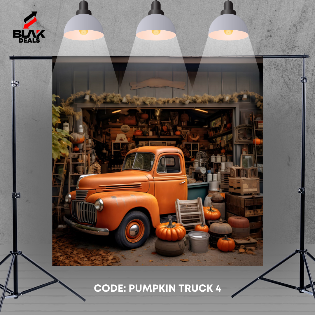 Vintage Truck Pumpkin Family Maternity Couple Fall Photography Backdrop Photoshoot | BLAK Deals