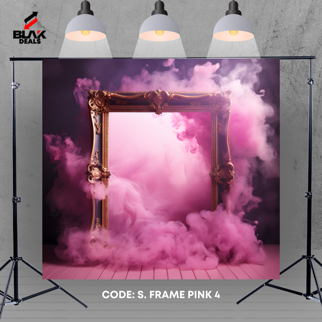 Pink Smoke Frame Maternity Portrait Photography Backdrop Photoshoot | BLAK Deals