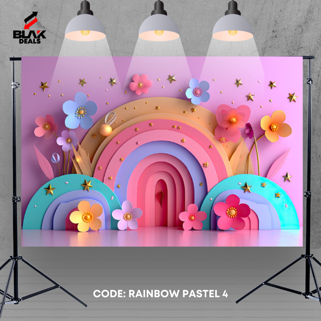 Rainbow Pastel Kids Toddler Newborn Photography Backdrop Photoshoot | BLAK Deals