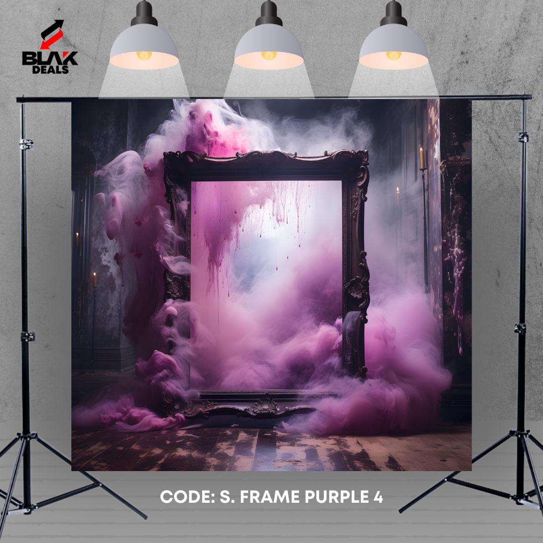 Purple Smoke Frame Maternity Portrait Photography Backdrop Photoshoot | BLAK Deals