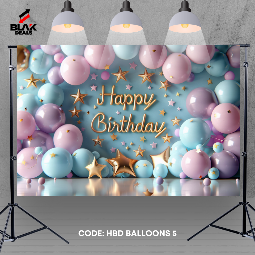 Balloons Birthday Family Portrait Photography Backdrop Photoshoot | BLAK Deals