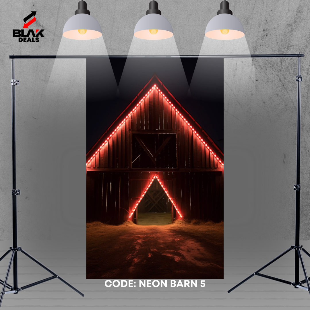 Barn Neon Portrait Maternity Photography Backdrop Photoshoot | BLAK Deals