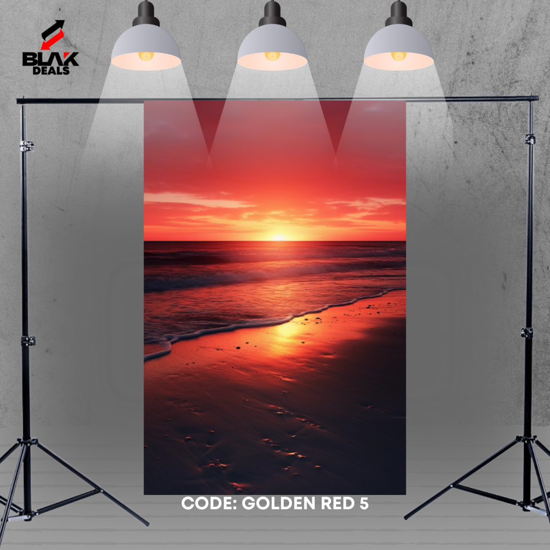 Beach Gold Red Maternity Family Couple Portrait Summer Photography Backdrop Photoshoot | BLAK Deals