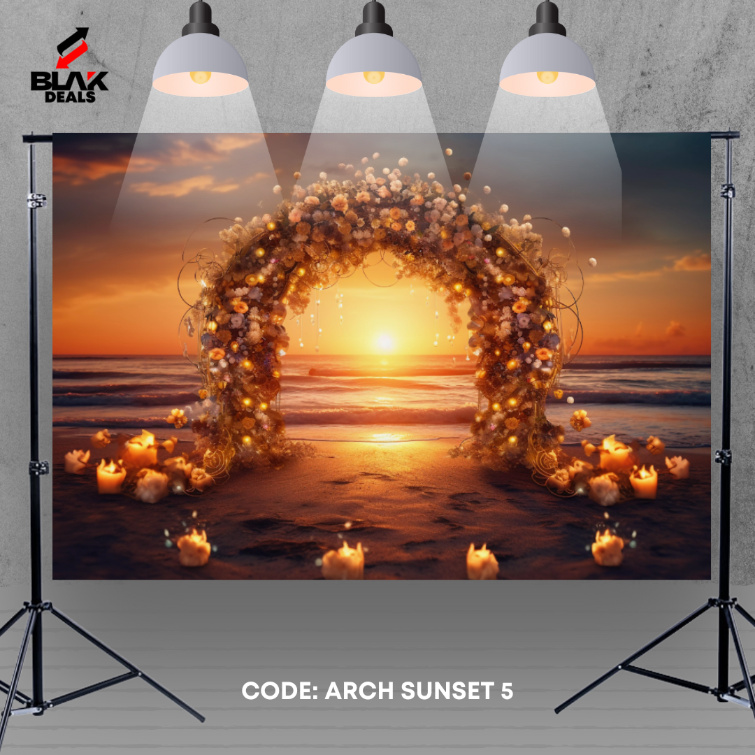 Arch Sunset Floral Arc Family Maternity Photography Backdrop Photoshoot | BLAK Deals