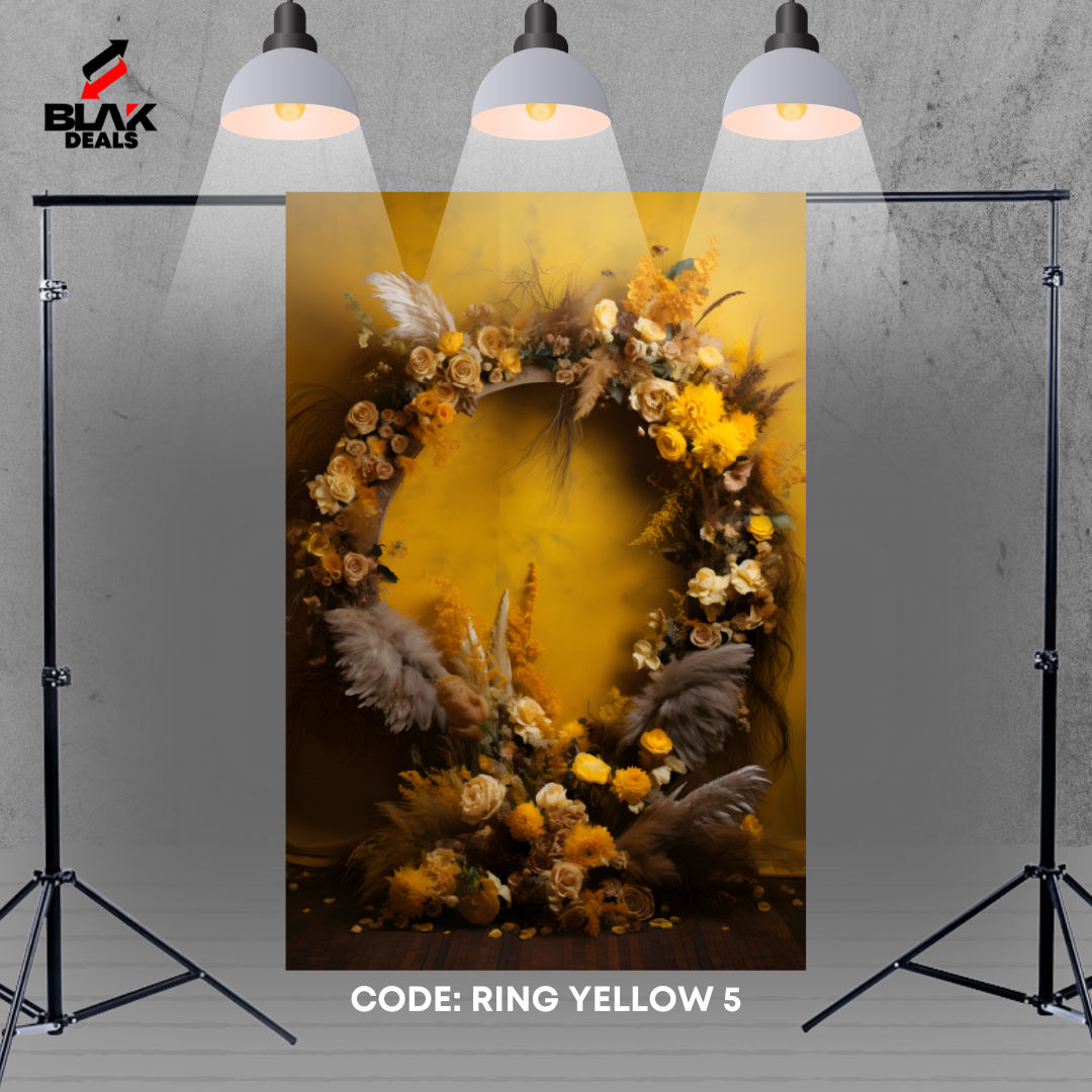 Ring Floral Family Maternity Couple Portrait Yellow Photography Backdrop Photoshoot | BLAK Deals