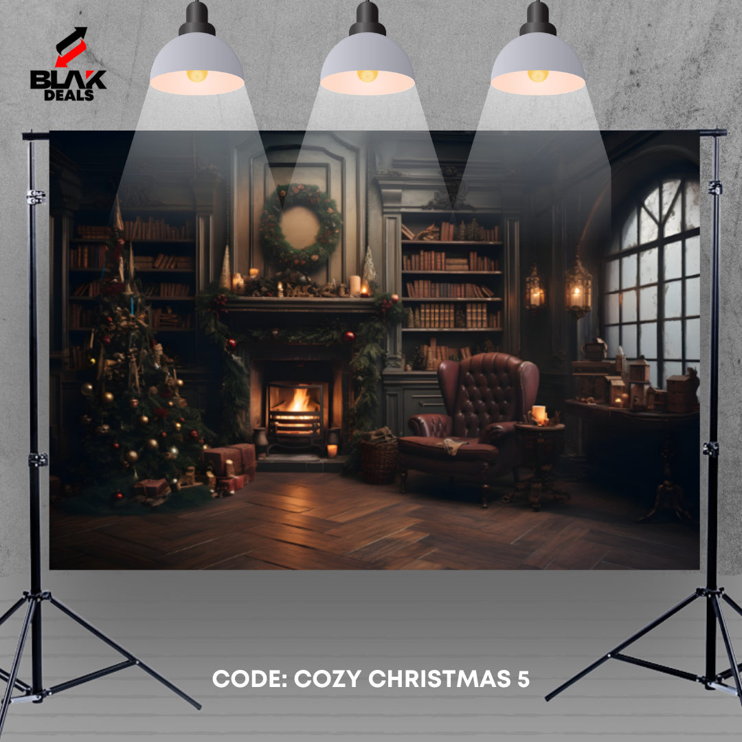 Cozy Christmas Family Couple Photography Backdrop Photoshoot | BLAK Deals