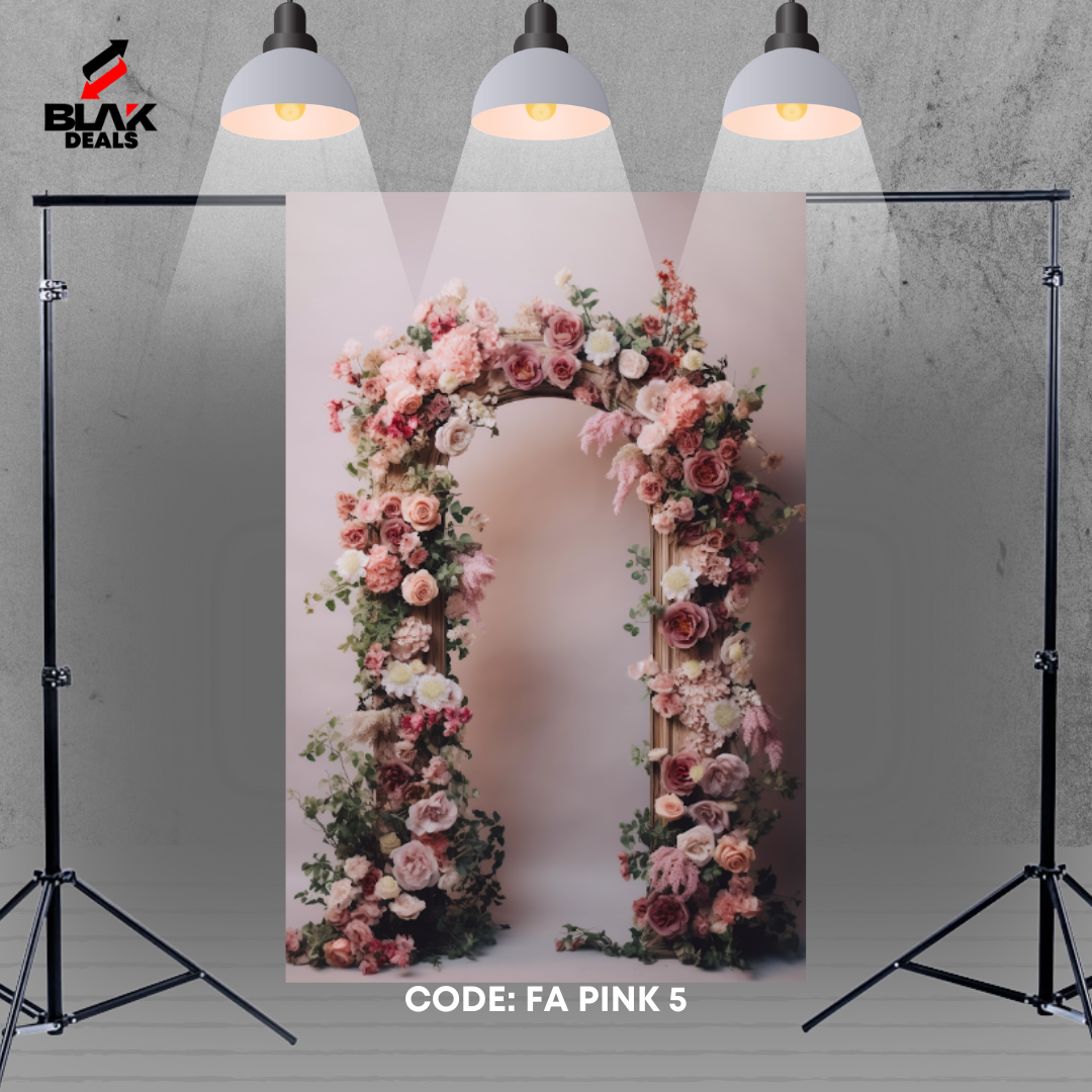 Pink Floral Arc Family Maternity Couple Portrait Photography Backdrop Photoshoot | BLAK Deals