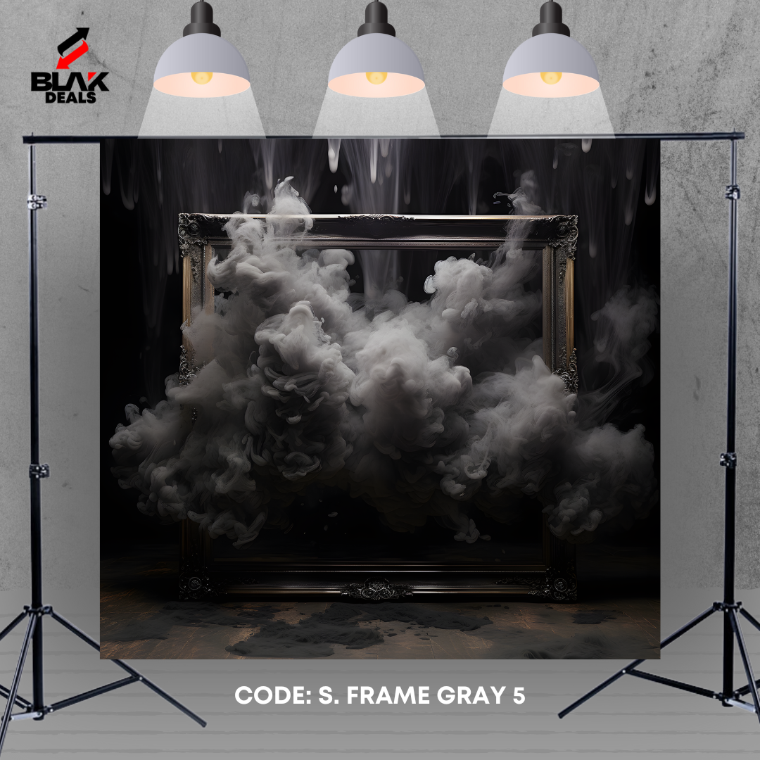 Gray Smoke Frame Maternity Portrait Photography Backdrop Photoshoot | BLAK Deals