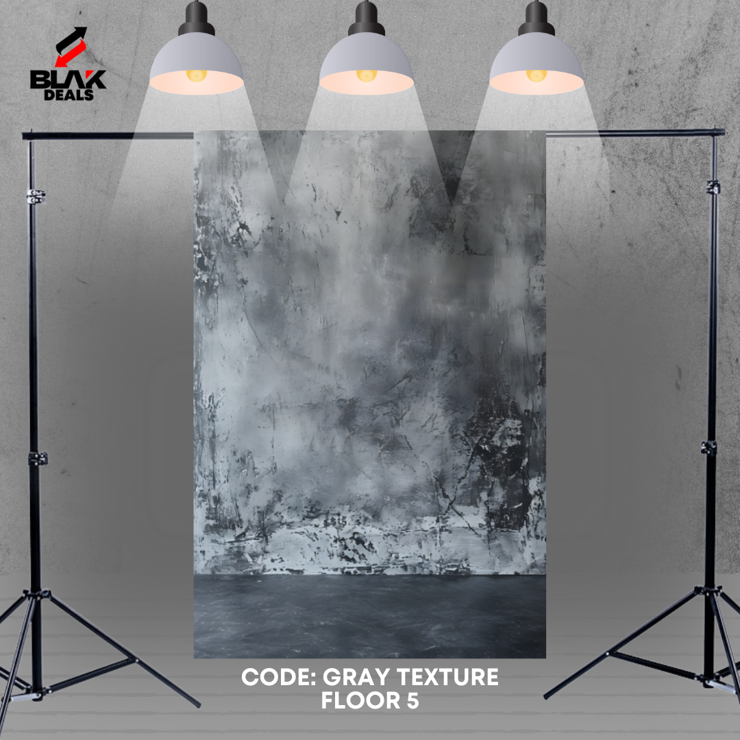 Gray w/ Floor Texture Family Couple Portrait Maternity Photography Backdrop Photoshoot | BLAK Deals
