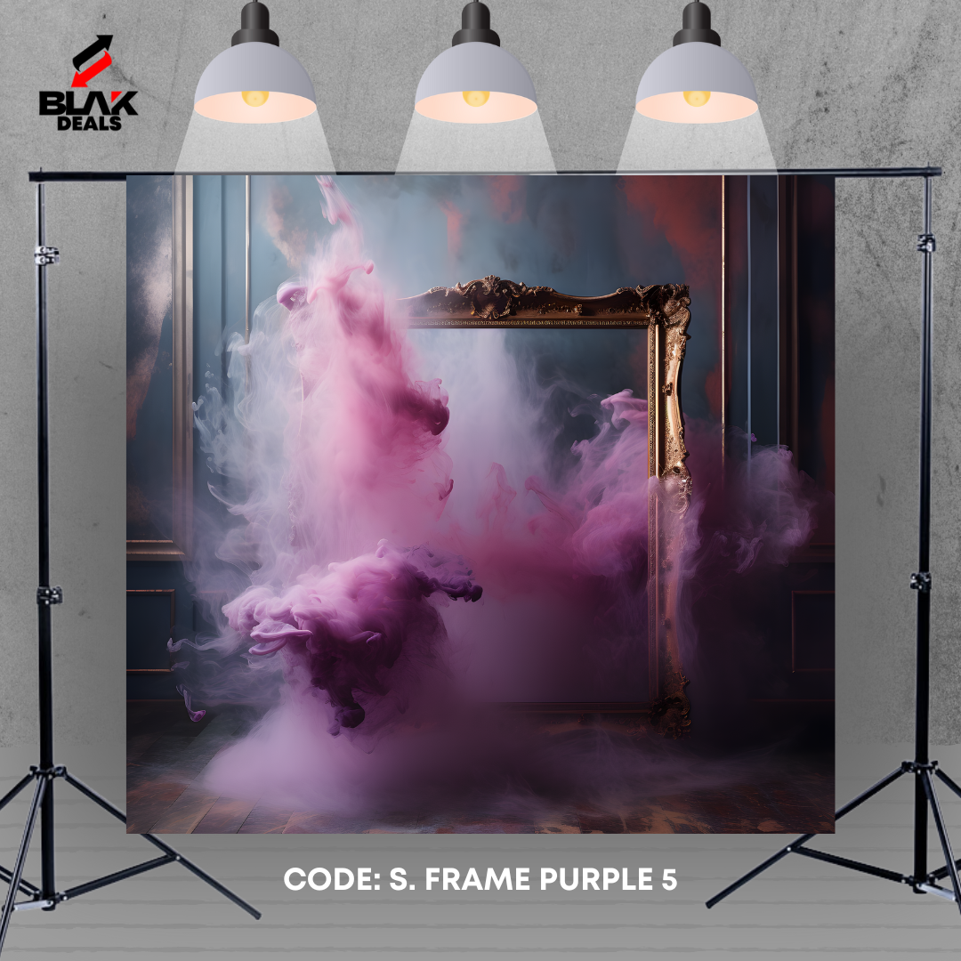 Purple Smoke Frame Maternity Portrait Photography Backdrop Photoshoot | BLAK Deals