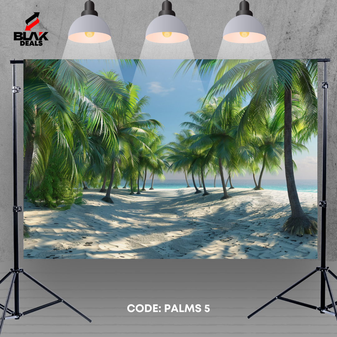 Beach Palms Maternity Family Couple Portrait Summer Photography Backdrop Photoshoot | BLAK Deals