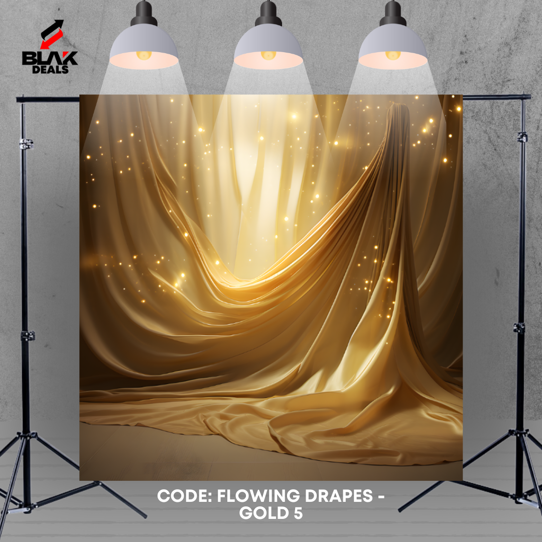 Gold Flowing Drapes Family Couple Maternity  Gold Photography Backdrop Photoshoot | BLAK Deals