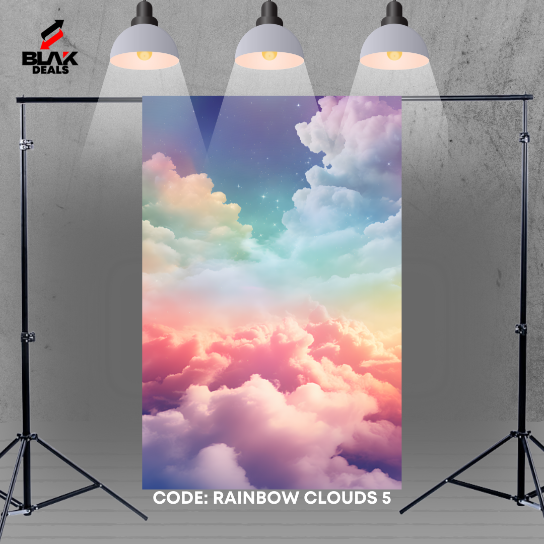 Rainbow Clouds Heaven Maternity Portrait Photography Backdrop Photoshoot | BLAK Deals