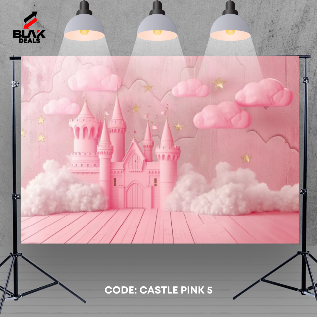 Castle Pink Fairytale Kids Newborn Toddler Photography Backdrop Photoshoot | BLAK Deals