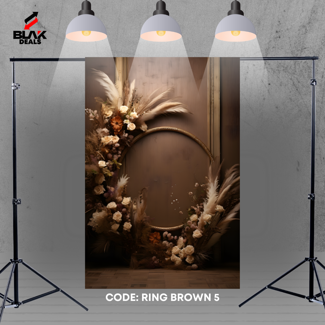 Ring Floral Family Maternity Couple Portrait Brown Photography Backdrop Photoshoot | BLAK Deals