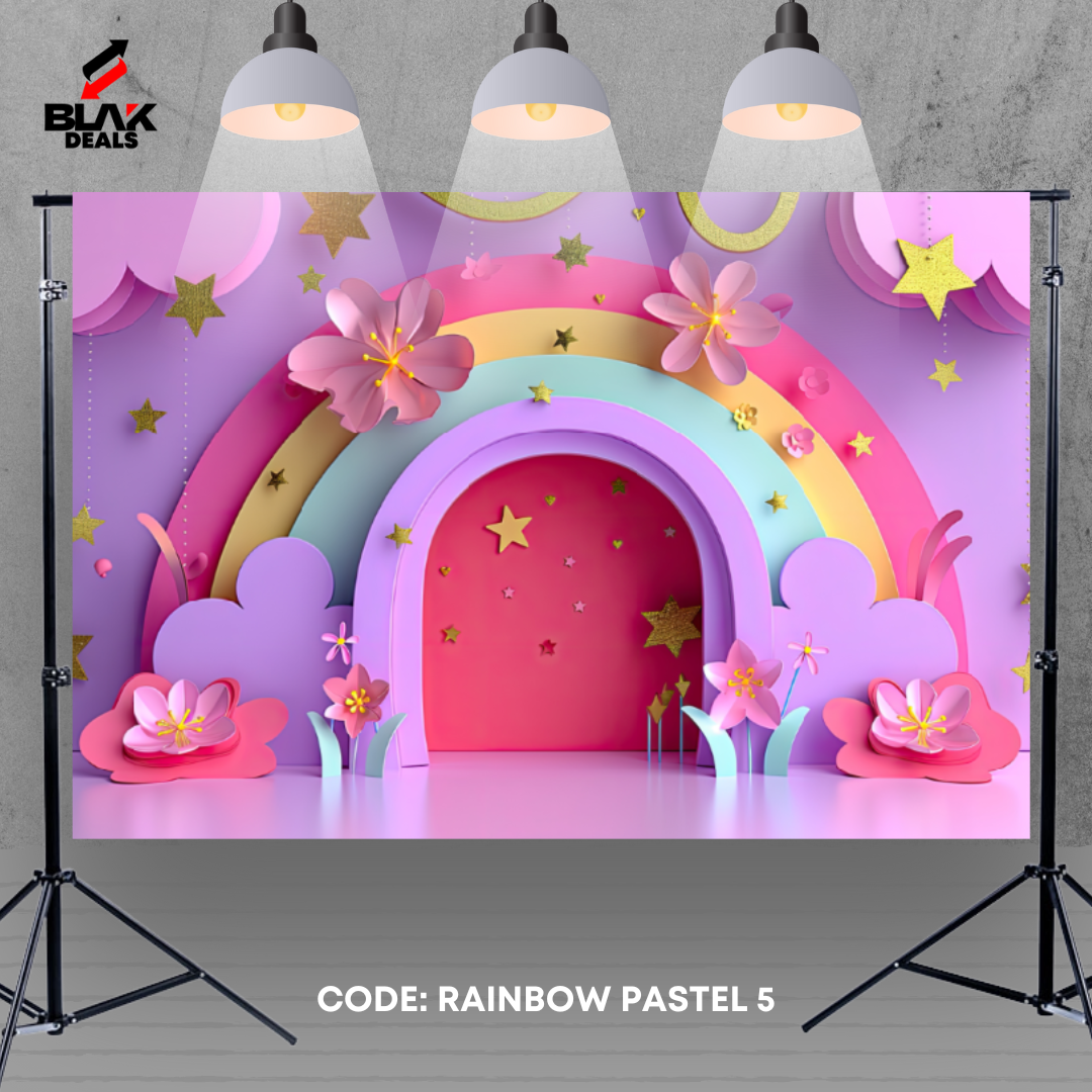 Rainbow Pastel Kids Toddler Newborn Photography Backdrop Photoshoot | BLAK Deals