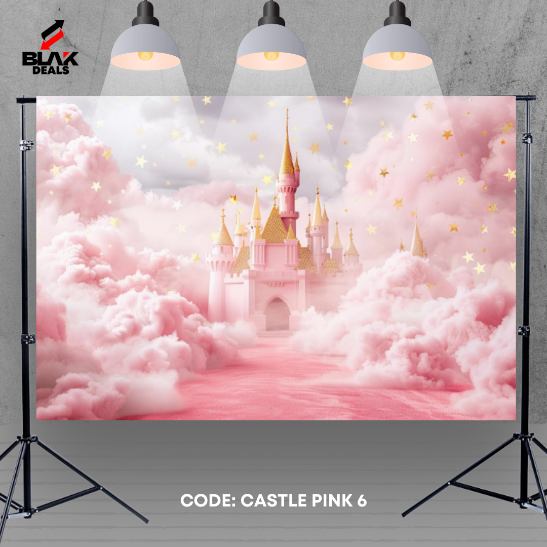 Castle Pink Fairytale Kids Newborn Toddler Photography Backdrop Photoshoot | BLAK Deals