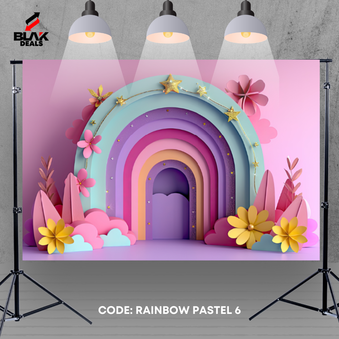 Rainbow Pastel Kids Toddler Newborn Photography Backdrop Photoshoot | BLAK Deals