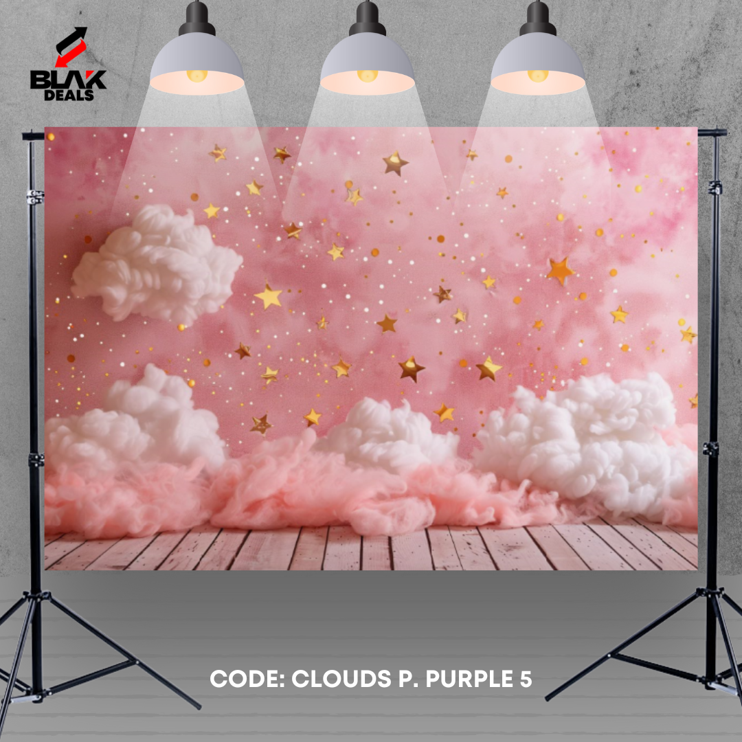 Clouds Pink Purple Kids Newborn Toddler Photography Backdrop Photoshoot | BLAK Deals