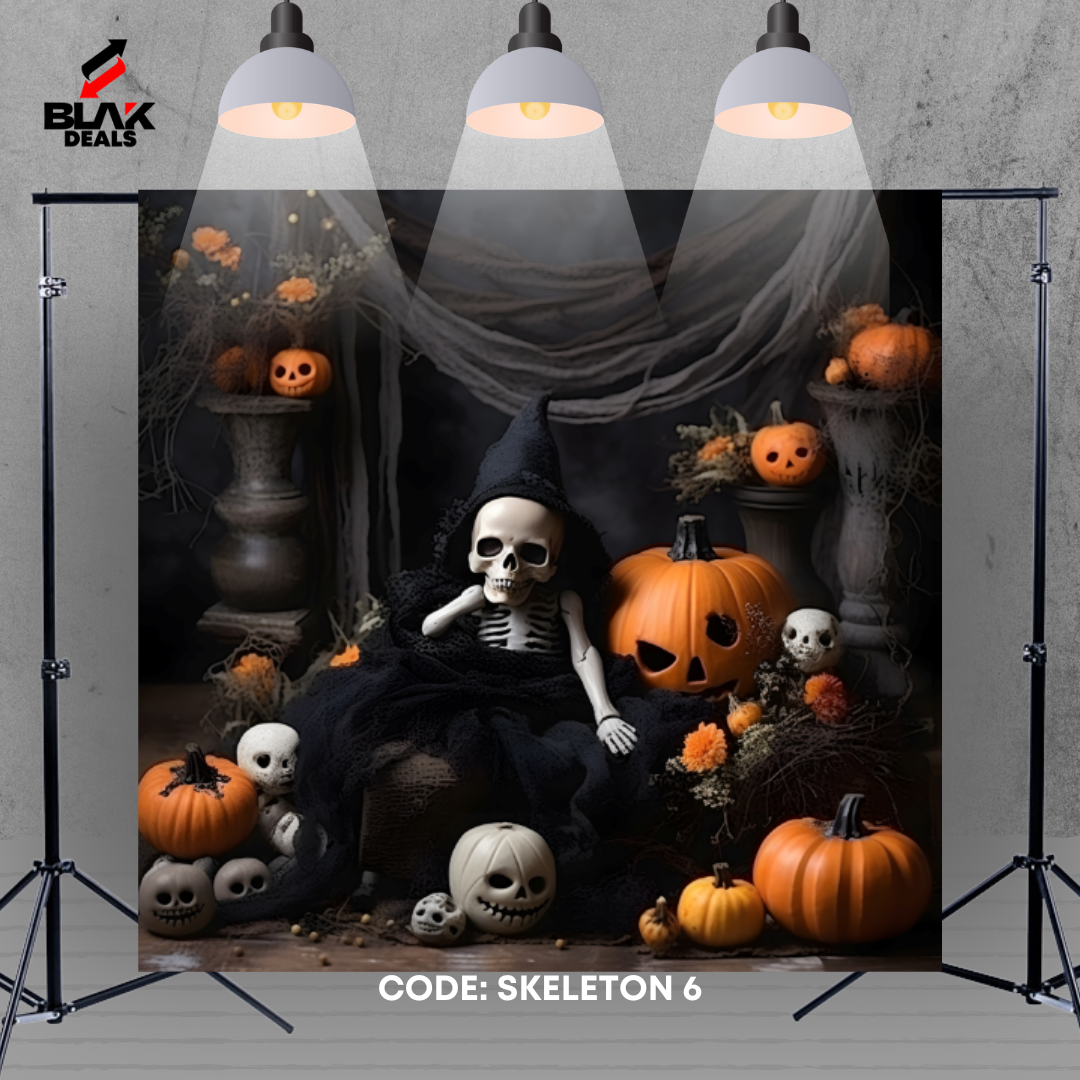 Skeleton Halloween Photography Backdrop Photoshoot | BLAK Deals
