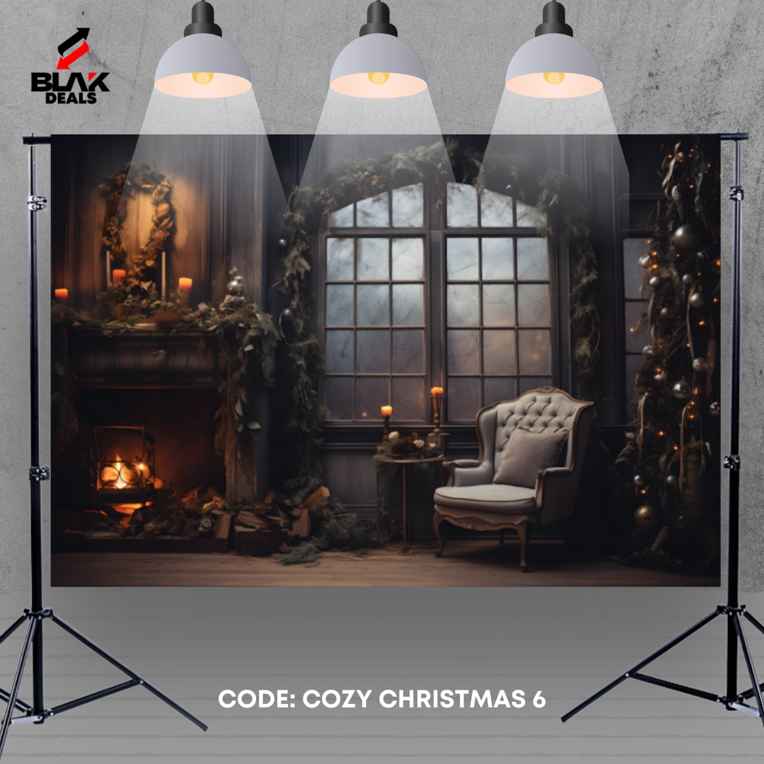 Cozy Christmas Family Couple Photography Backdrop Photoshoot | BLAK Deals