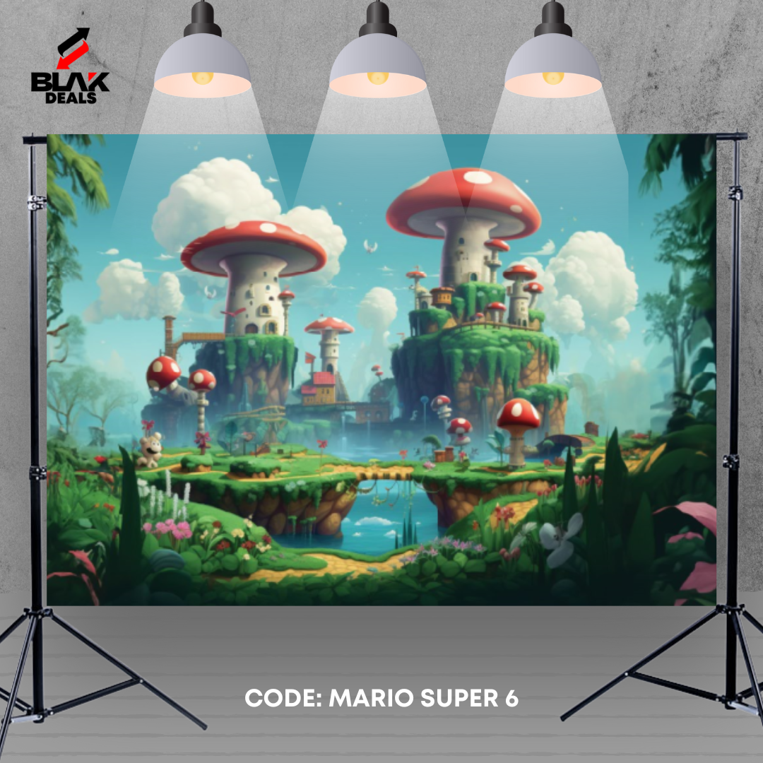 Super Mario Fairytale Kids Newborn Toddler Photography Backdrop Photoshoot | BLAK Deals