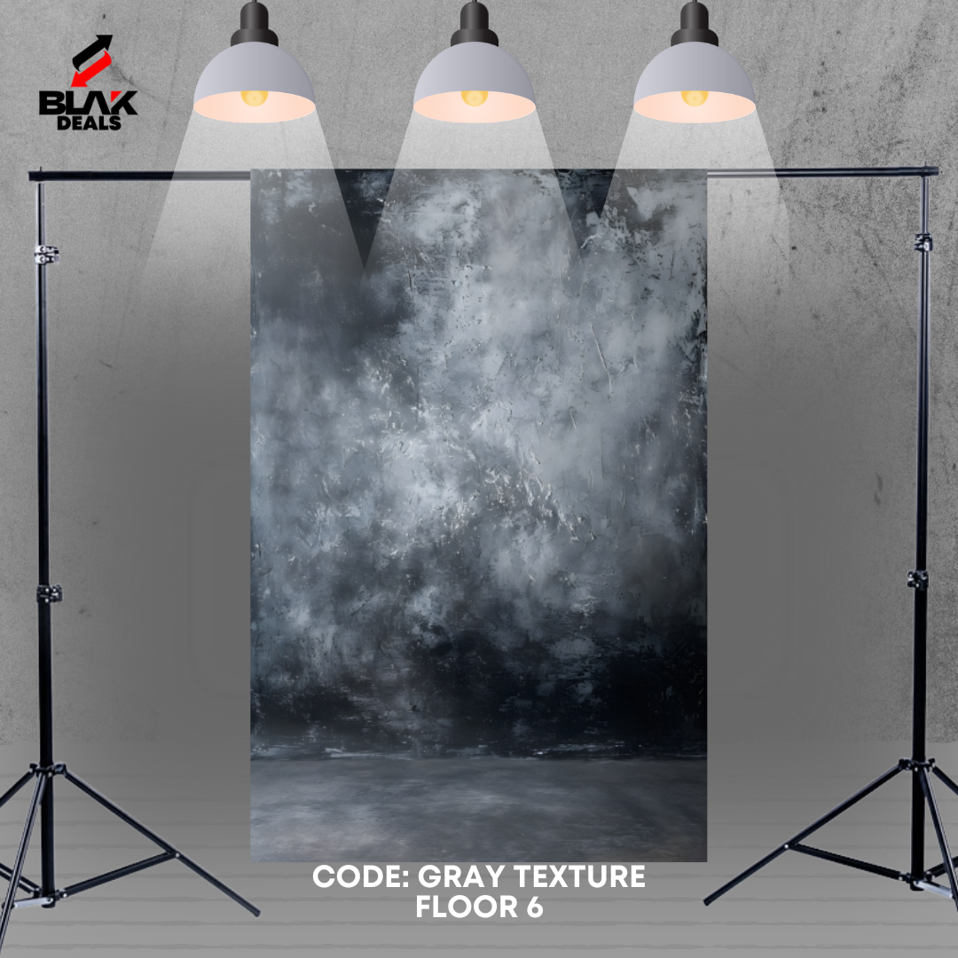 Gray w/ Floor Texture Family Couple Portrait Maternity Photography Backdrop Photoshoot | BLAK Deals