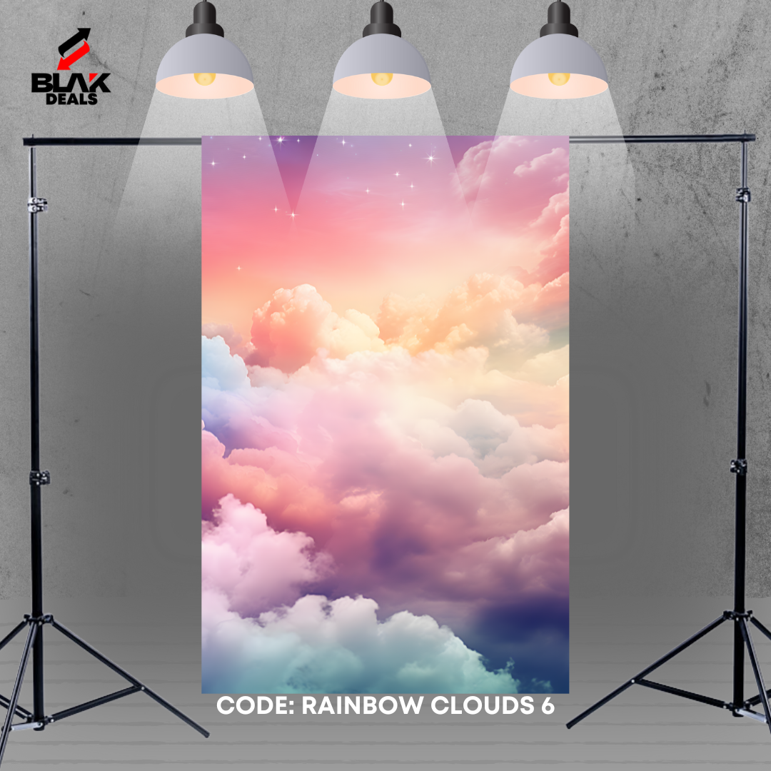 Rainbow Clouds Heaven Maternity Portrait Photography Backdrop Photoshoot | BLAK Deals