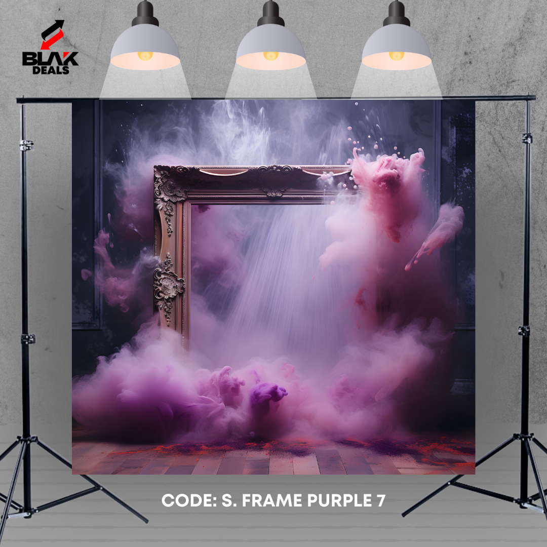 Purple Smoke Frame Maternity Portrait Photography Backdrop Photoshoot | BLAK Deals