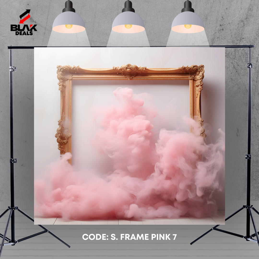 Pink Smoke Frame Maternity Portrait Photography Backdrop Photoshoot | BLAK Deals