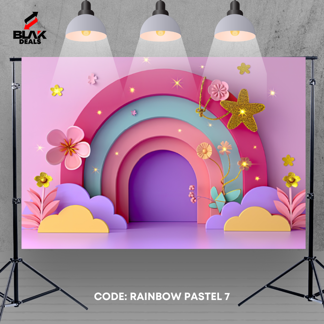 Rainbow Pastel Kids Toddler Newborn Photography Backdrop Photoshoot | BLAK Deals