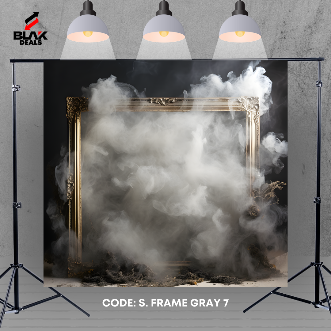 Gray Smoke Frame Maternity Portrait Photography Backdrop Photoshoot | BLAK Deals