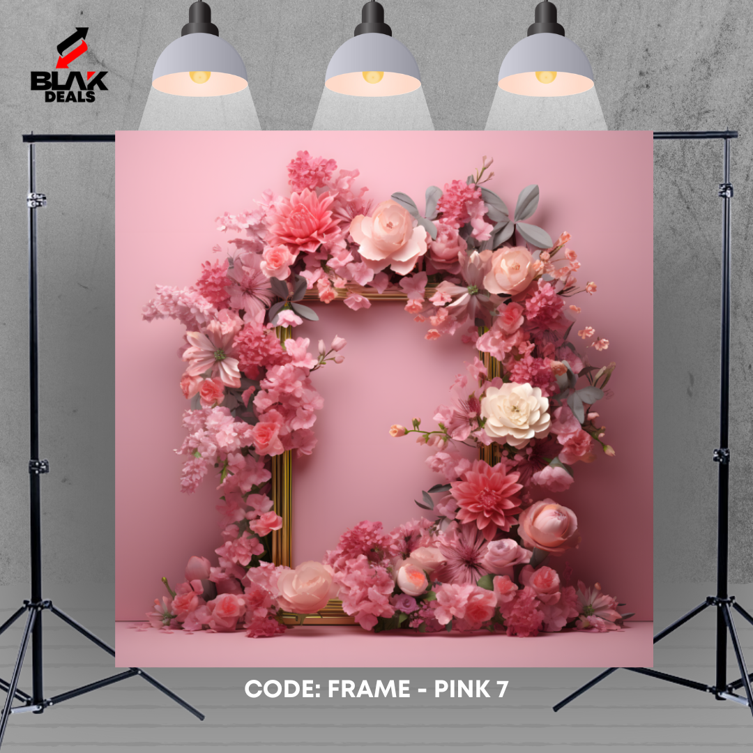 Floral Frame Pink Family Maternity Couple Portrait Photography Backdrop Photoshoot | BLAK Deals