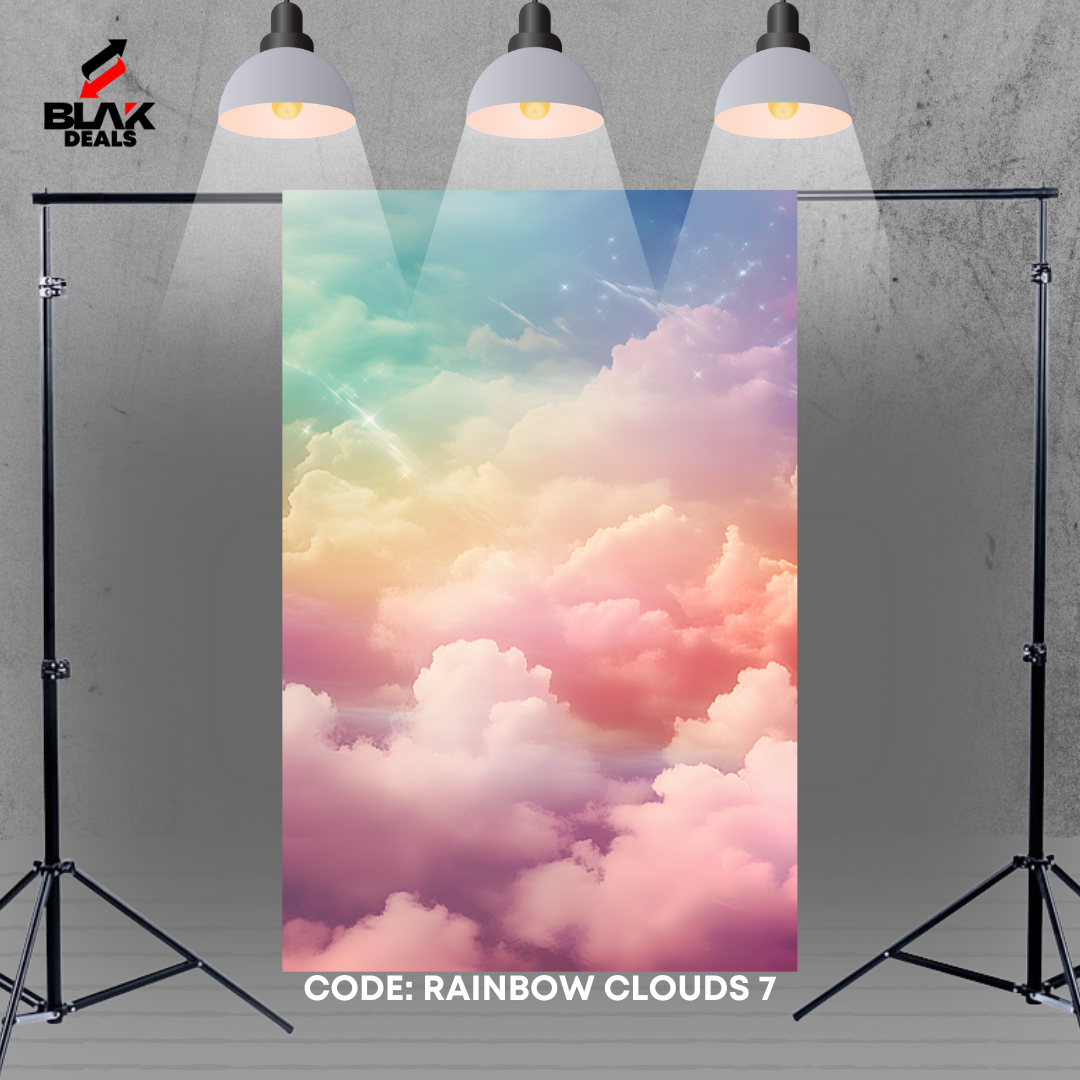 Rainbow Clouds Heaven Maternity Portrait Photography Backdrop Photoshoot | BLAK Deals