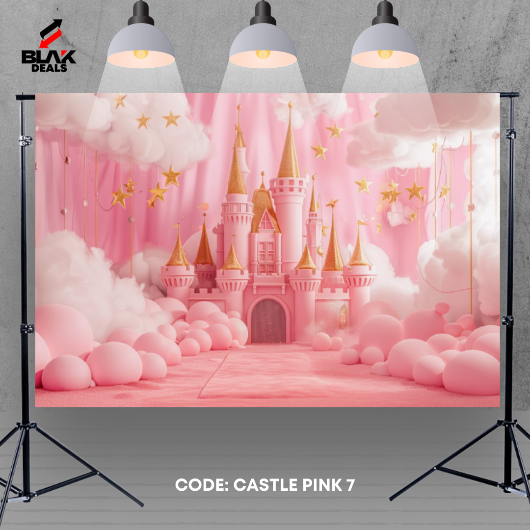 Castle Pink Fairytale Kids Newborn Toddler Photography Backdrop Photoshoot | BLAK Deals
