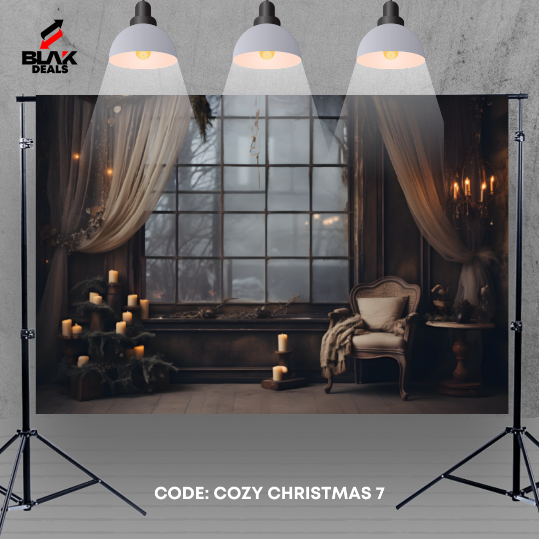 Cozy Christmas Family Couple Photography Backdrop Photoshoot | BLAK Deals