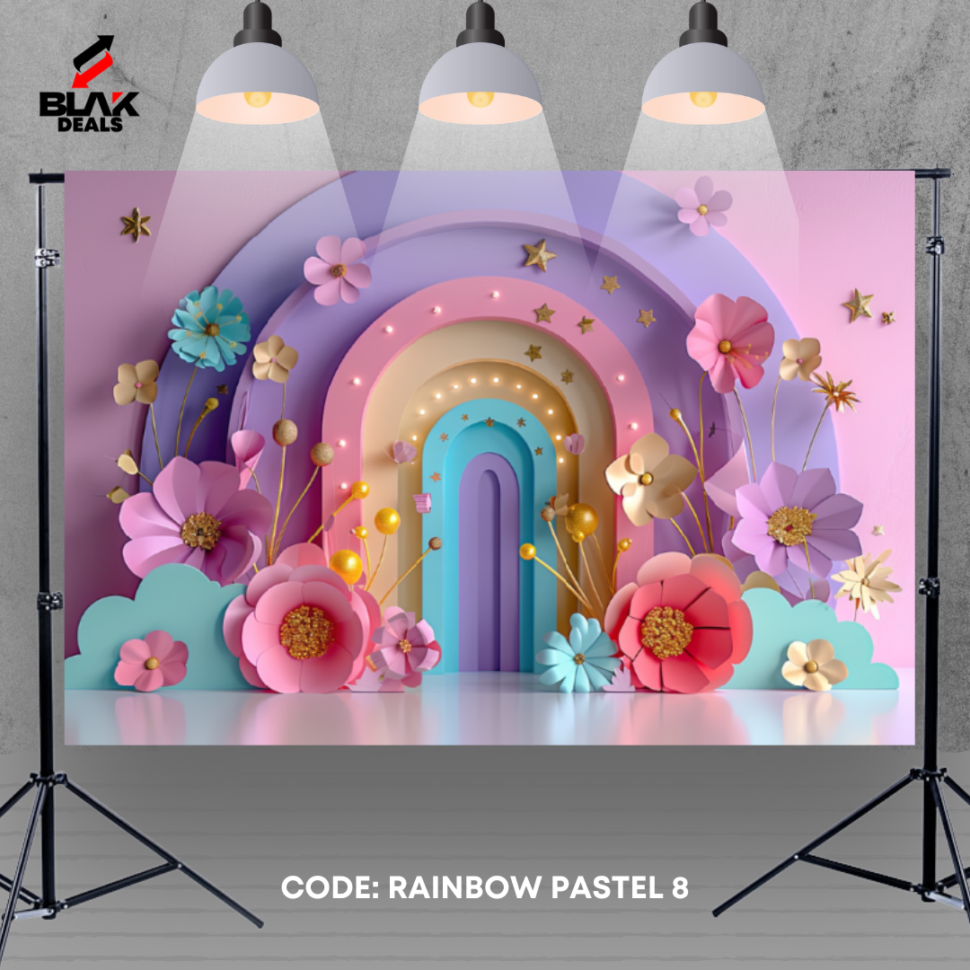 Rainbow Pastel Kids Toddler Newborn Photography Backdrop Photoshoot | BLAK Deals