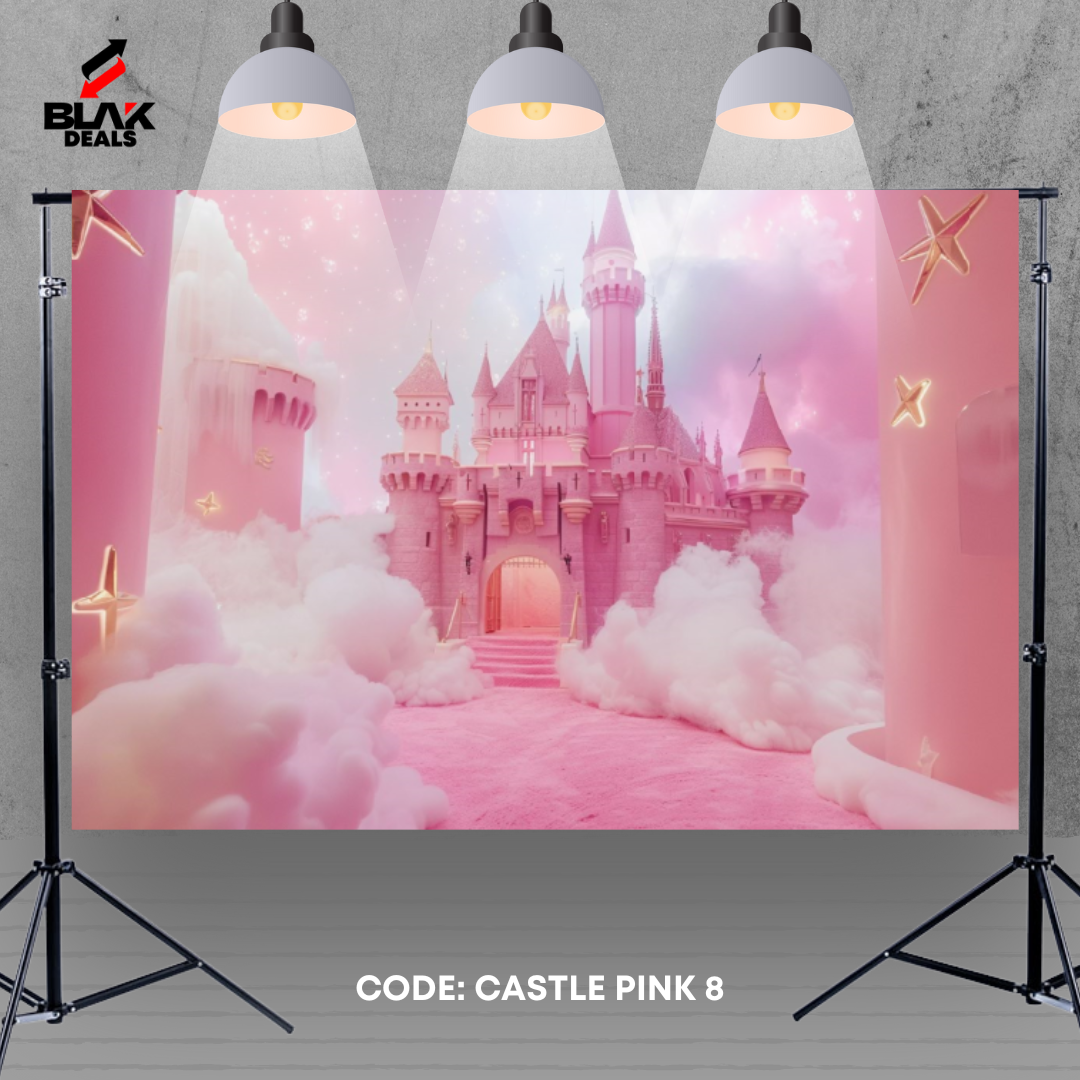 Castle Pink Fairytale Kids Newborn Toddler Photography Backdrop Photoshoot | BLAK Deals