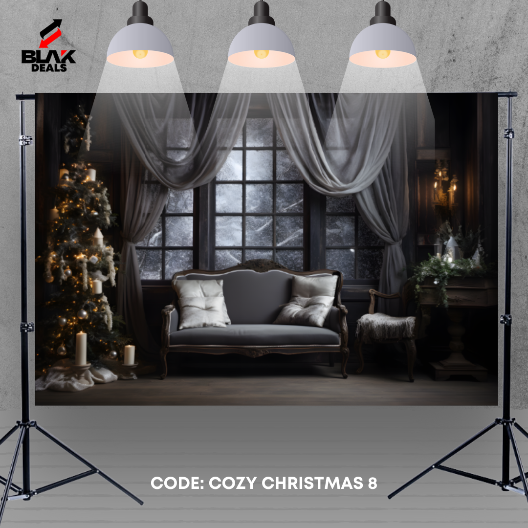 Cozy Christmas Family Couple Photography Backdrop Photoshoot | BLAK Deals